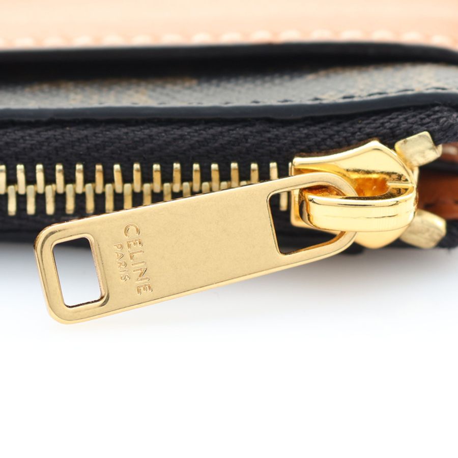 棕色 牛皮 帆布 Zipped Card Holder 卡夾 名片夾 【CELINE 賽琳】 10F992BZ9.04LU-6