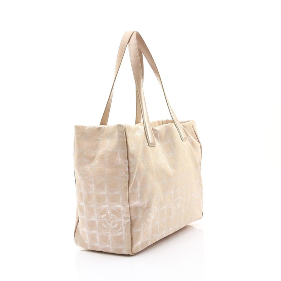 淺褐色 尼龍 Travel Line 肩背包 無卡【CHANEL 香奈兒】 A15991-1