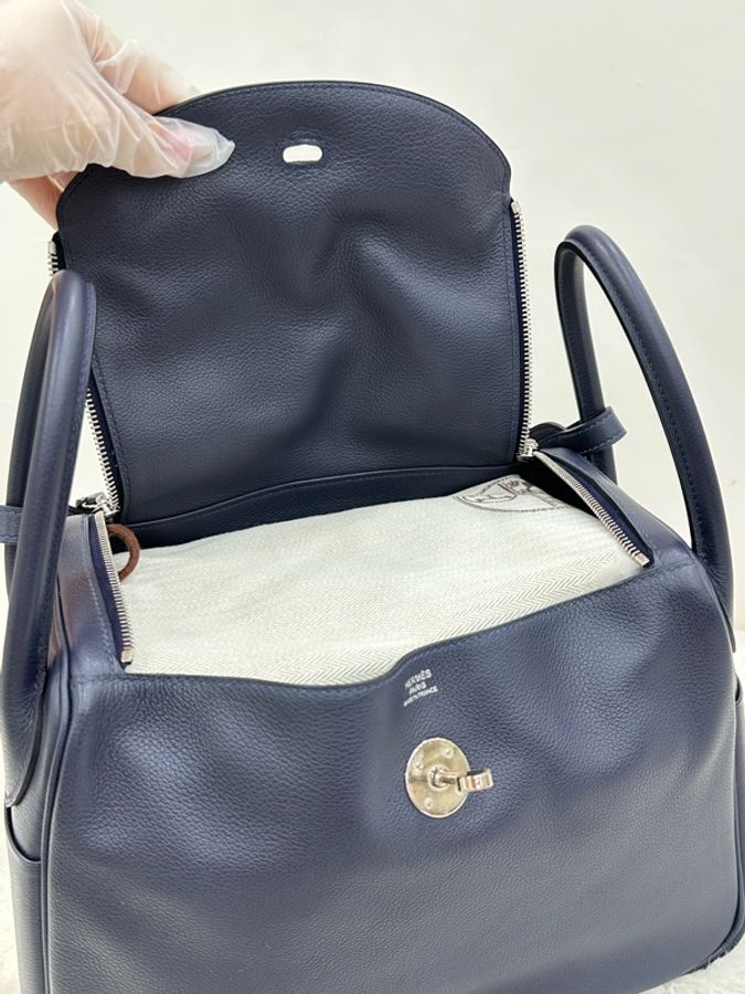 Hermes 爱马仕Lindy30 午夜蓝 EC皮 Y刻-7