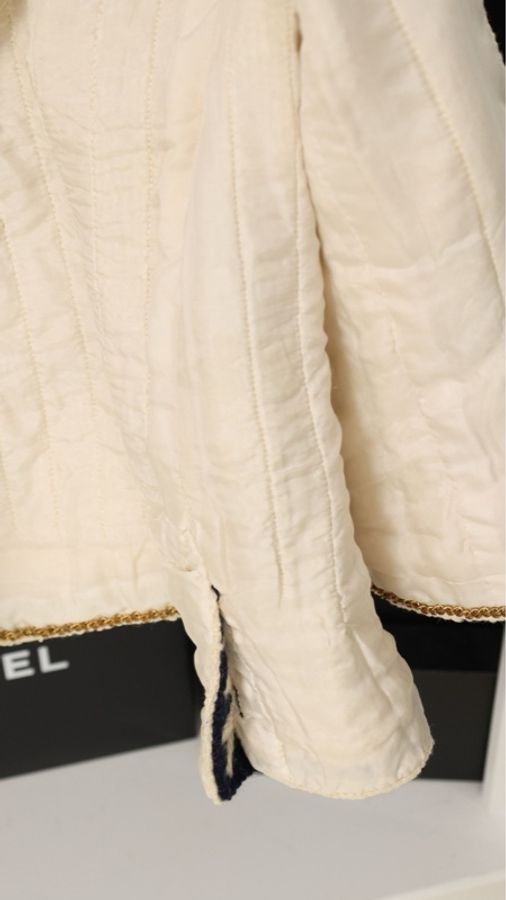 Chanel 1992年秋冬高定系列黑白三角滚边四口袋外套-13