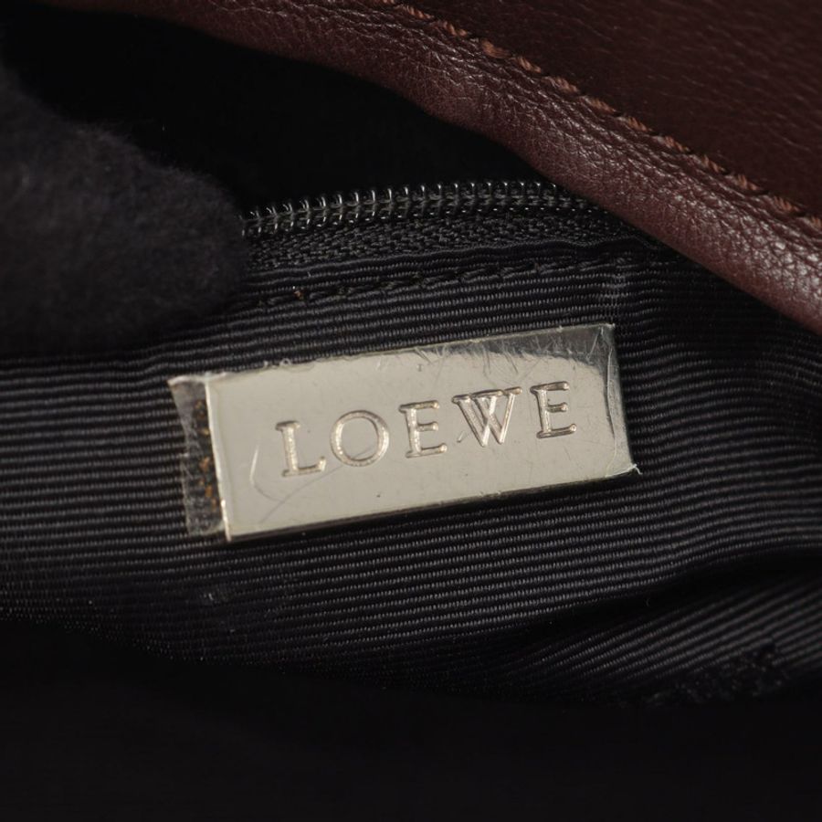 LOEWE Amazona 28 手提包 皮革 棕色 二手 女士-3