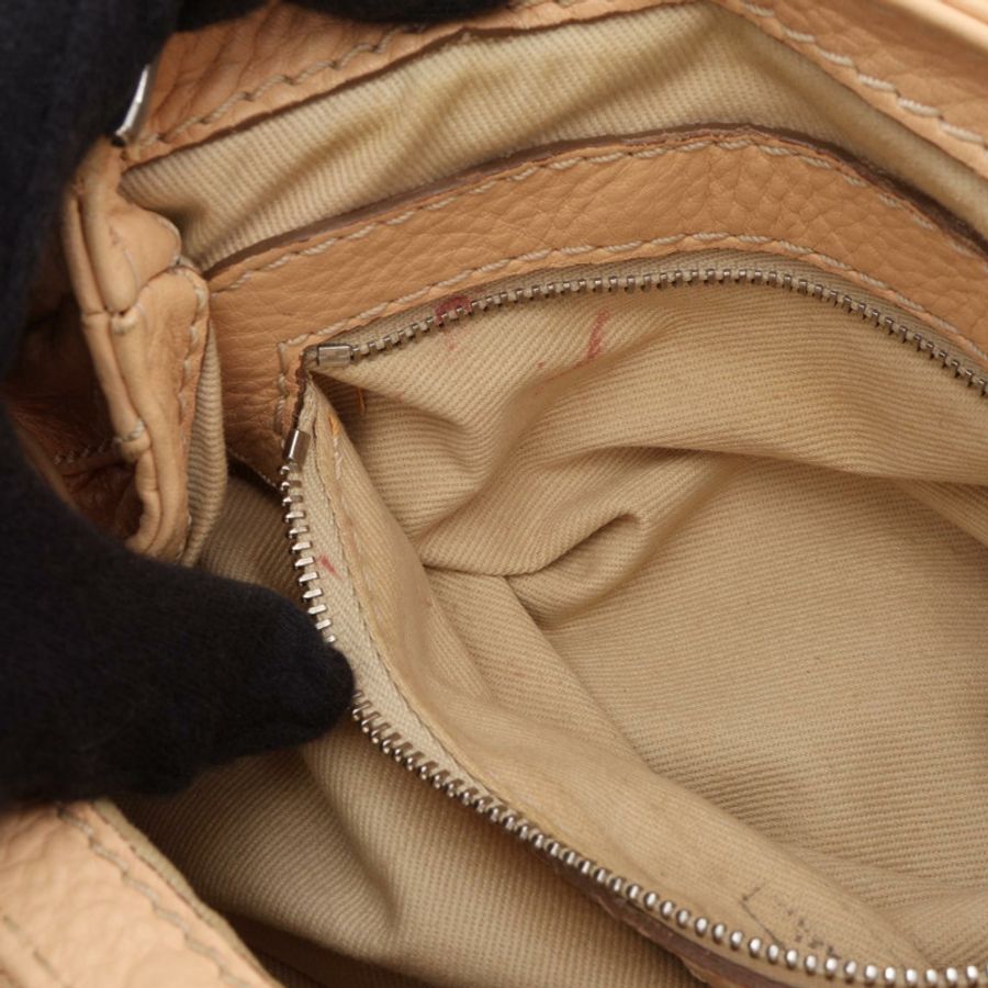 Chloe Mini Paddington 單肩手提包,米色皮革,二手女款-5