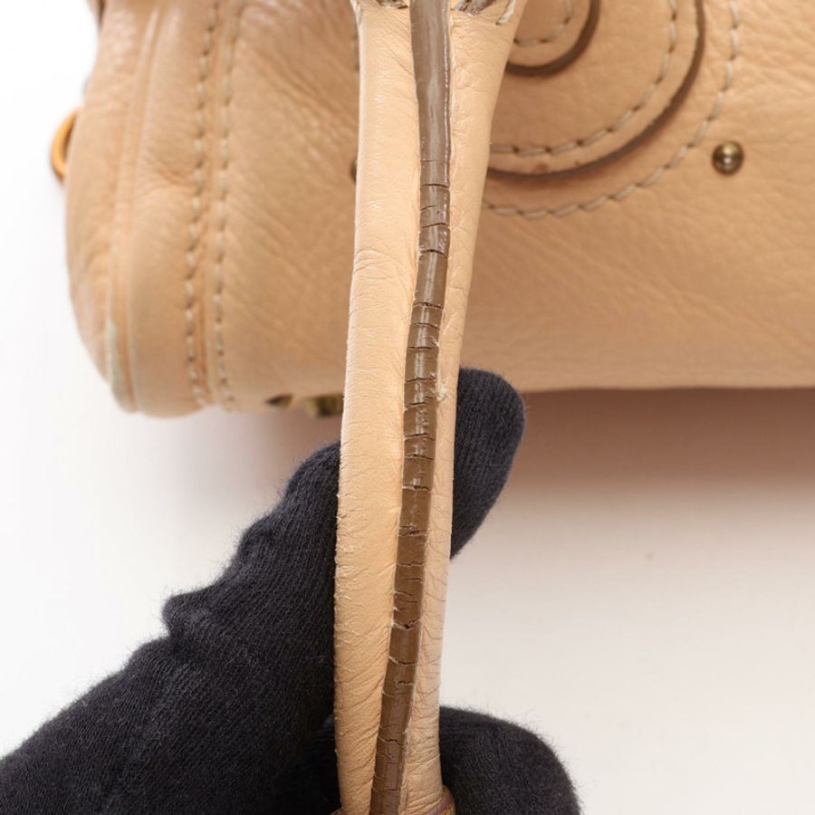 Chloe Mini Paddington 單肩手提包,米色皮革,二手女款-13