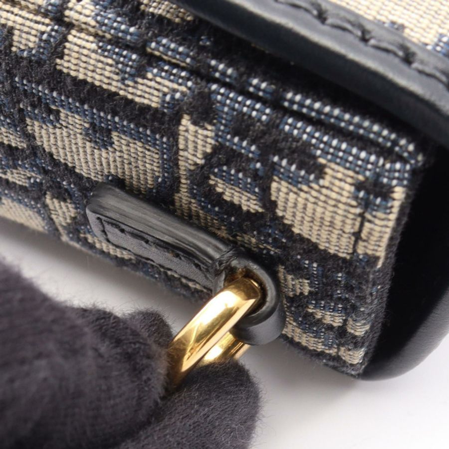 Dior 30 MONTAIGNE Box in Oblique 肩背包帆布皮革海軍米色二手 GHW-7