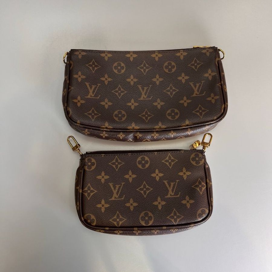 LV M44813/晶片款 綠背帶老花五合一-2