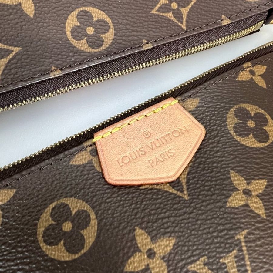 LV M44813/晶片款 綠背帶老花五合一-8