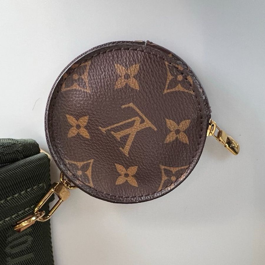 LV M44813/晶片款 綠背帶老花五合一-10