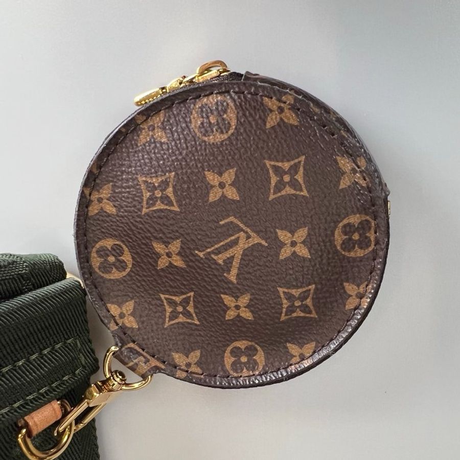 LV M44813/晶片款 綠背帶老花五合一-11