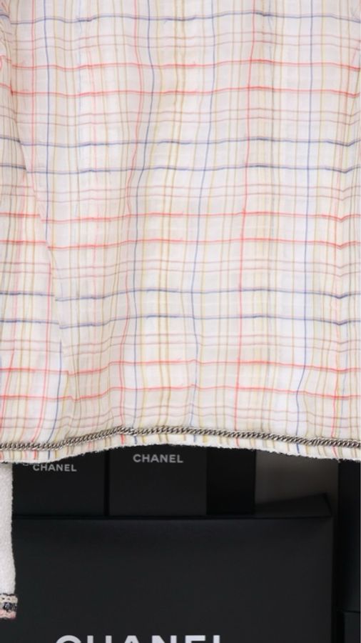 Chanel 20C车站系列秀款刘诗诗同款粉白滚边四口袋上衣外套FR36 24/7-11