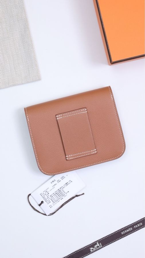 Hermes Constance Slim金棕银扣evercolor皮手拿包-1