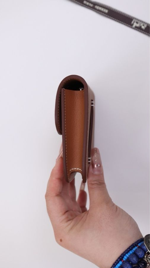 Hermes Constance Slim金棕银扣evercolor皮手拿包-3