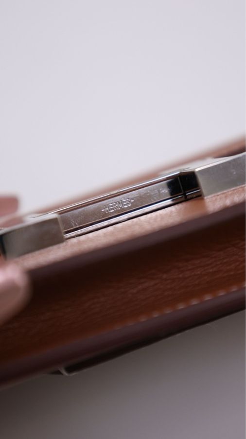 Hermes Constance Slim金棕银扣evercolor皮手拿包-8