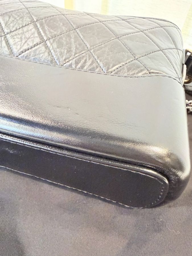 ‼️Chanel 提把款‼️中號黑復刻牛皮三色鏈流浪包-24