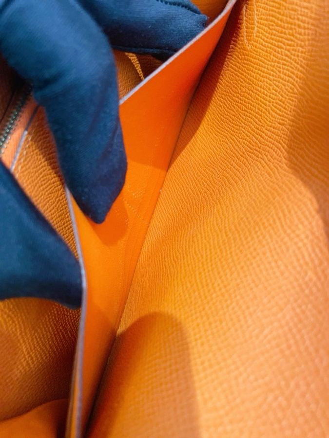 愛馬仕 Hermes Kelly 橘色 錢包 19*2*11 附盒子 框Q刻-8