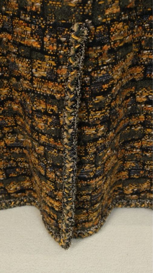 Chanel 13年爱丁堡系列金彩色粗花呢琉璃扣长款外套-24