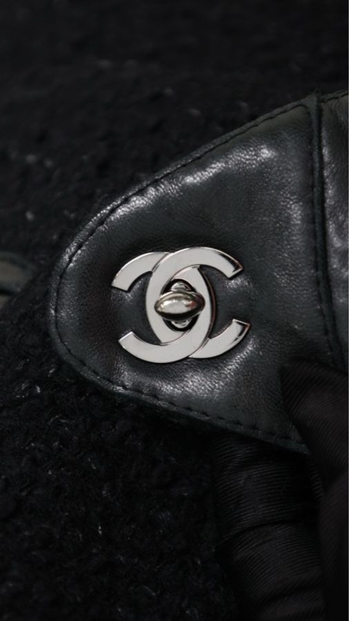 Chanel 10年黑色书包扣两口袋外套-6