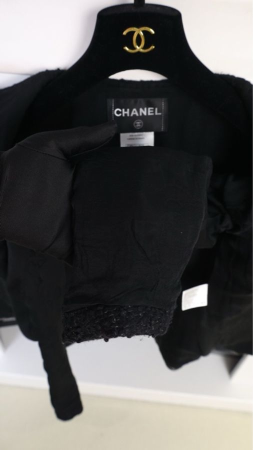 Chanel 10年黑色书包扣两口袋外套-25