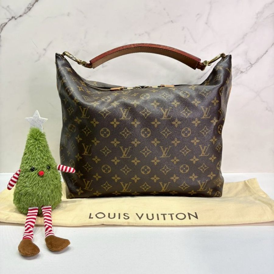 LV Sully MM老花帆布手提肩背包-0