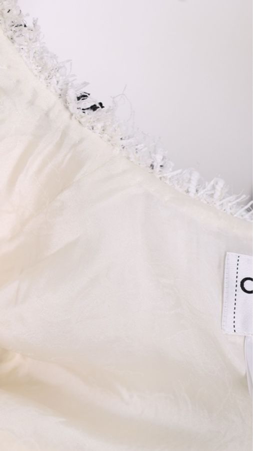 Chanel 09年春夏系列秀款黑白流苏滚边圆领两口袋外套半裙套装FR38 24/5-46