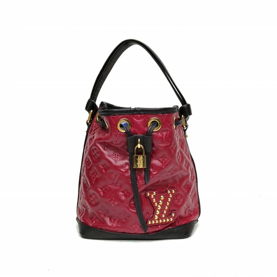 LOUIS VUITTON 紫色牛皮金扣秀款Noe二合一水桶包肩背包-0