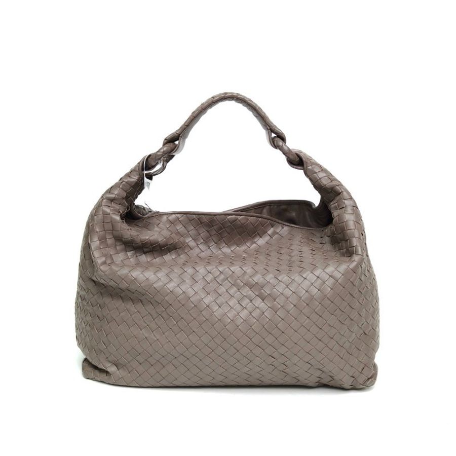 BOTTEGA VENETA 灰色羊皮經典編織腋下包hobo肩背包-2