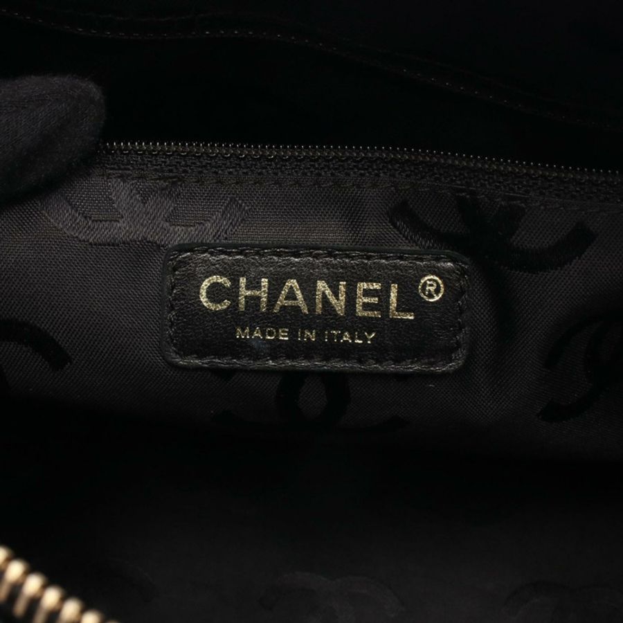 香奈兒 (CHANEL) 野性縫線手提包,黑色皮革,二手,女士,金色五金,CC標誌,Coco-3
