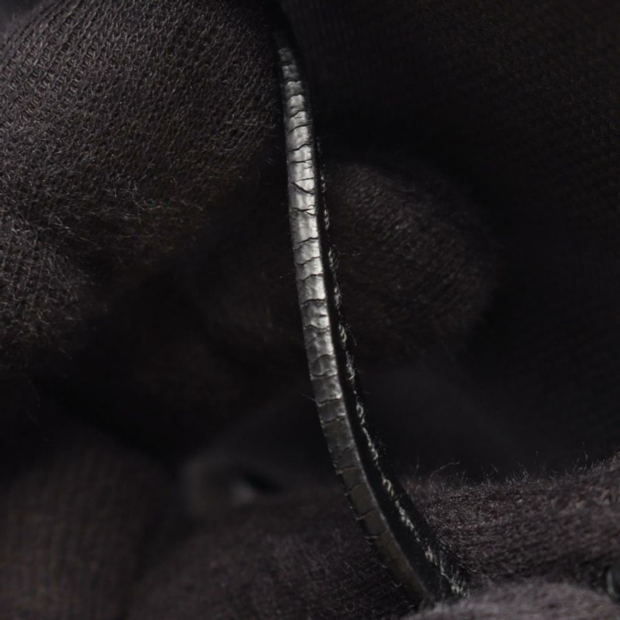 PRADA LOGO JACQUARD 單肩手提包 1BH097 帆布皮革 黑色 二手 女士-7