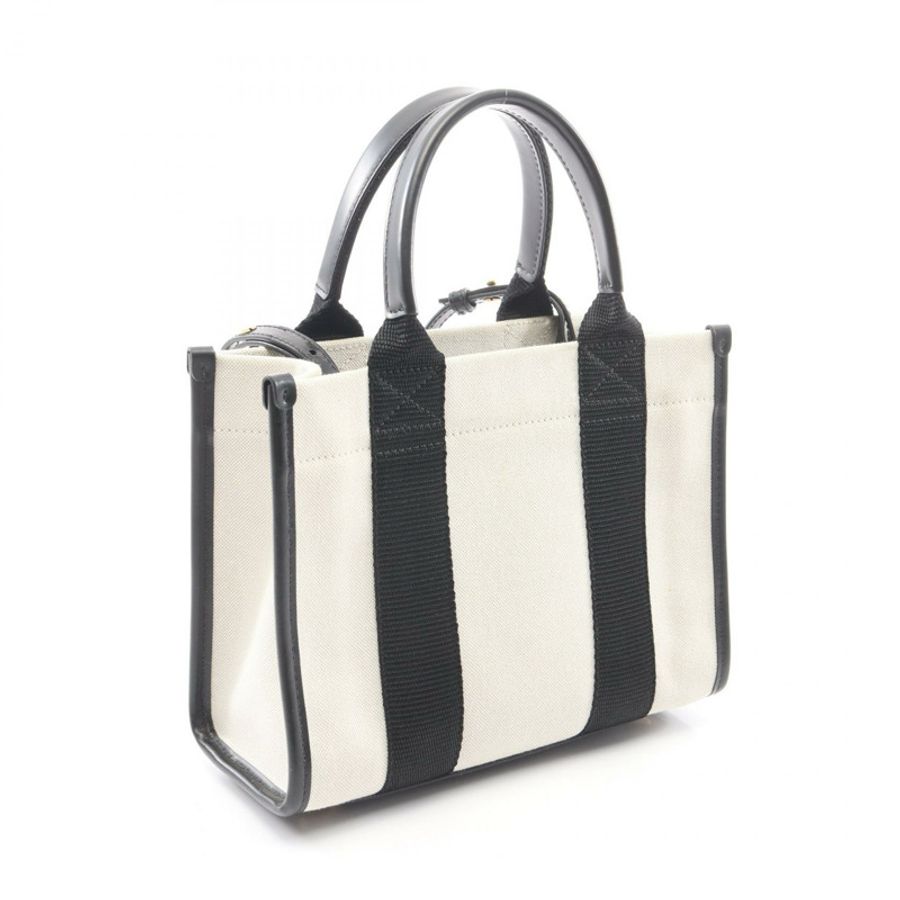 BALENCIAGA HARDWARE XS 單肩托特包 693662 帆布皮革 米色 黑色 二手-1