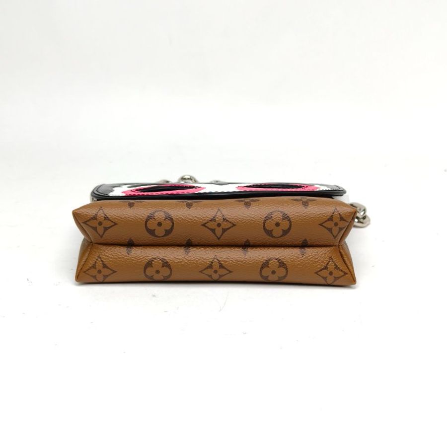 LOUIS VUITTON 拼色銀扣晶片山本寬齋臉譜系列鏈條包肩背包-4