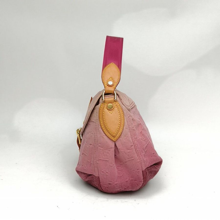LOUIS VUITTON 漸變色牛仔布金扣中古漸變翻蓋郵差包丹寧肩背包-1