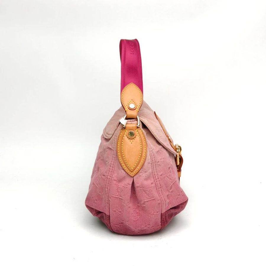 LOUIS VUITTON 漸變色牛仔布金扣中古漸變翻蓋郵差包丹寧肩背包-3