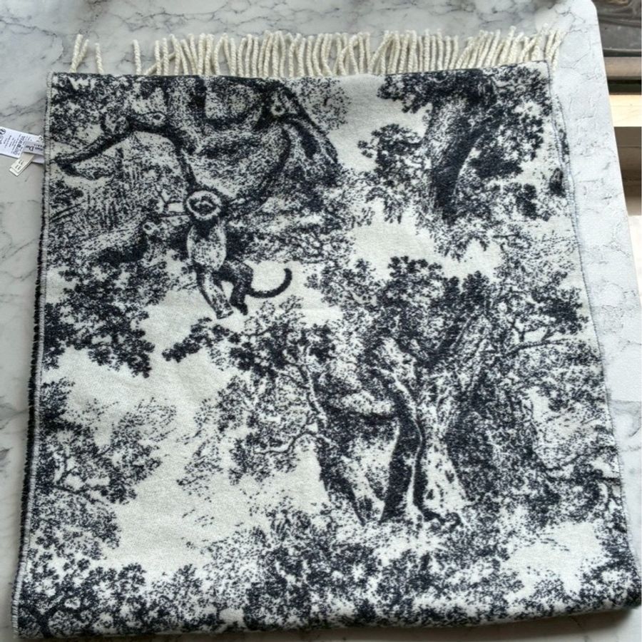 Dior 叢林圖羊毛圍巾🧣-9