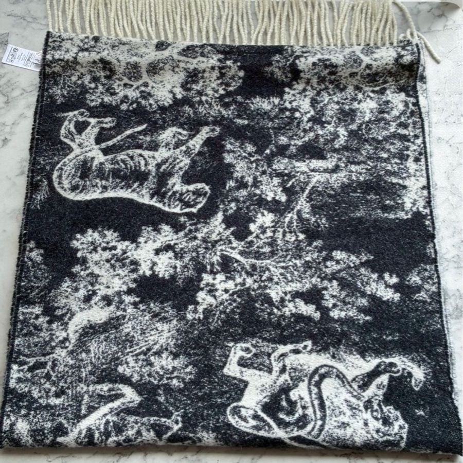 Dior 叢林圖羊毛圍巾🧣-13