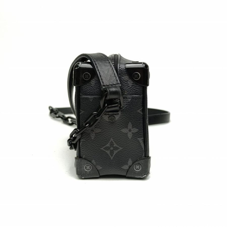 LOUIS VUITTON SoftTrunk軟盒子包迷你黑色PVC晶片老花肩背包-1