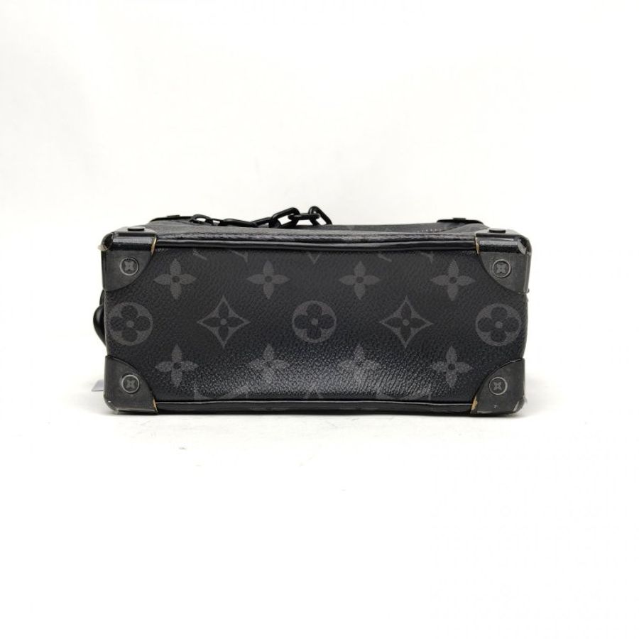 LOUIS VUITTON SoftTrunk軟盒子包迷你黑色PVC晶片老花肩背包-4