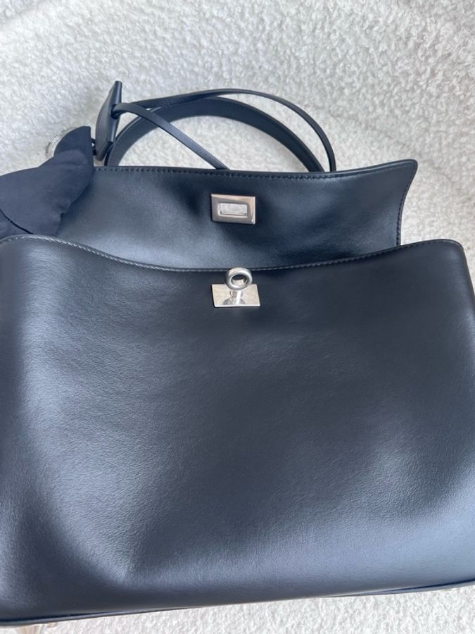 Balenciaga 巴黎世家Rodeo黑銀小號手提包肩背包斜挎包-6