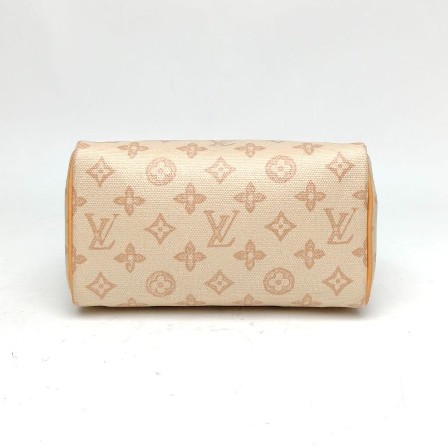 LOUIS VUITTON 白色帆布晶片speedy20周年限定肩背包-4