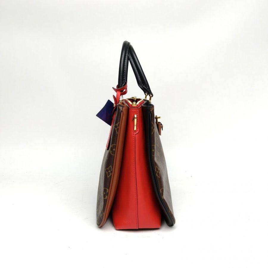 LOUIS VUITTON 拼色PVC金扣millefeuille手提包肩背包-3