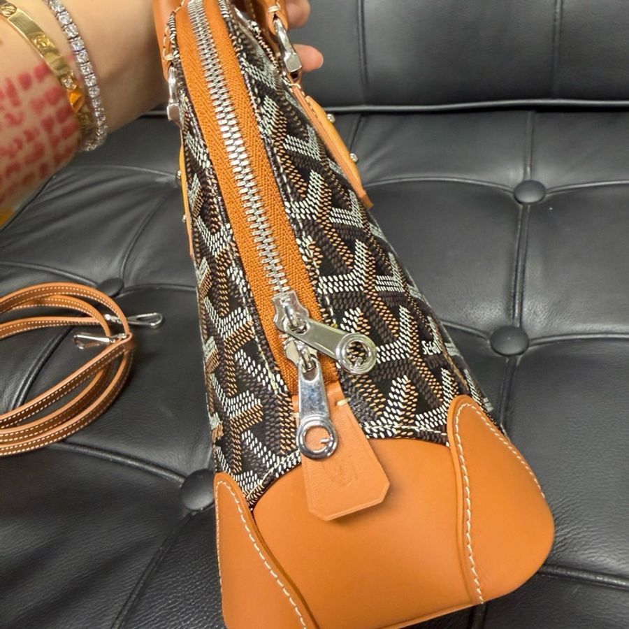 高雅德/Goyard 戈雅Vendôme 棕色老花手提包斜背包-3