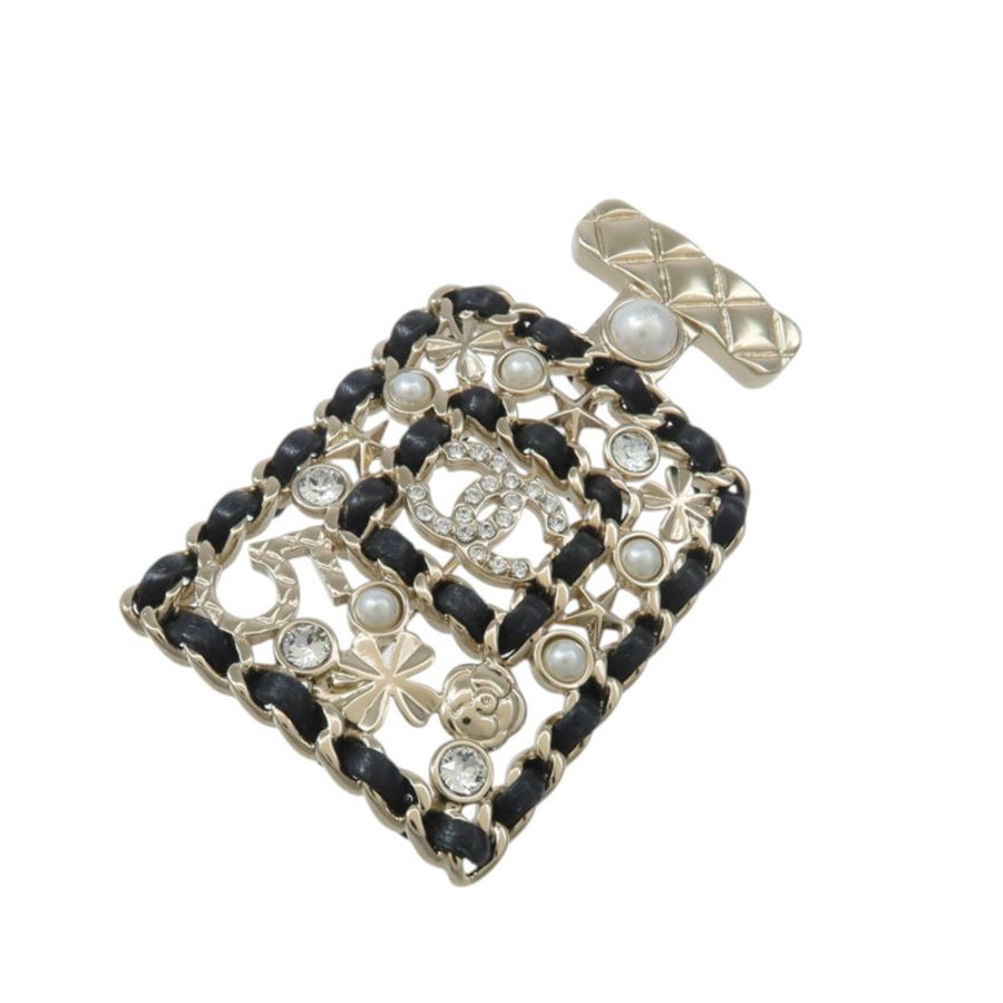 CHANEL 金屬/皮革Brooch胸針-2