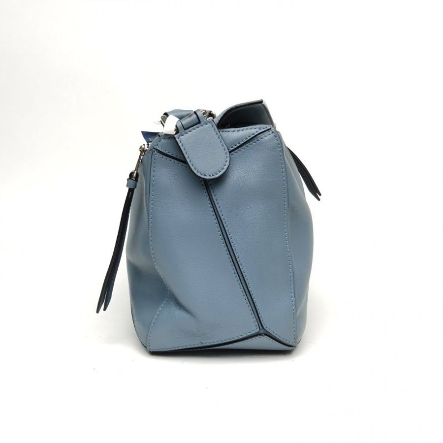 LOEWE Puzzle29幾何包中號藍色牛皮肩背包-3