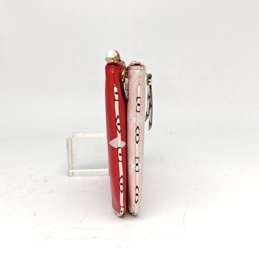LOUIS VUITTON DOUBLEZIP雙層腋下包紅色PVC金扣Logo印花肩背包-1