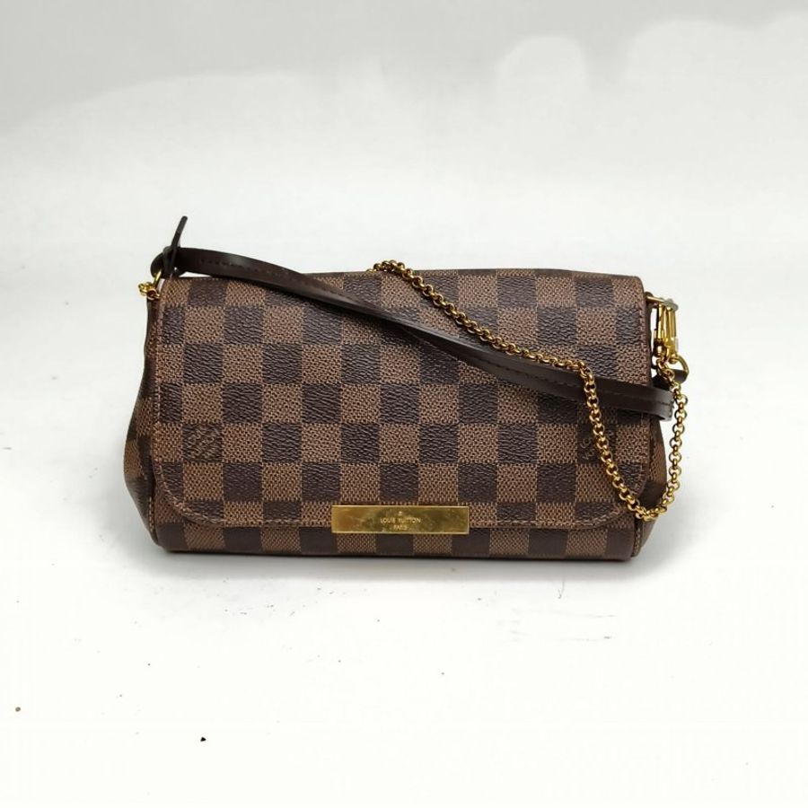 LOUIS VUITTON Favorite小號棕色棋盤格PVC肩背包-0