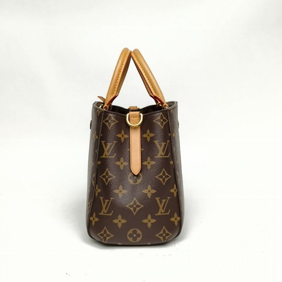 LOUIS VUITTON Montaigne蒙田BB老花PVC金扣肩背包-1