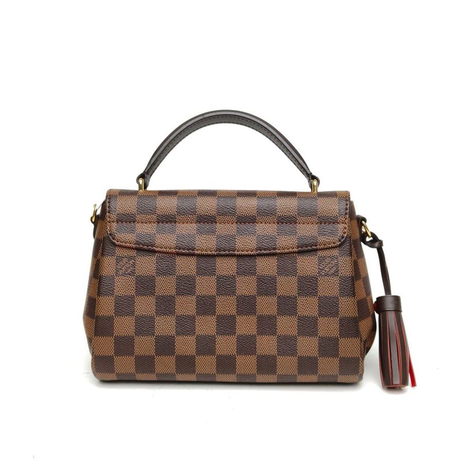 LOUIS VUITTON Croisette手柄郵差包棕色棋盤格PVC金扣肩背包-2