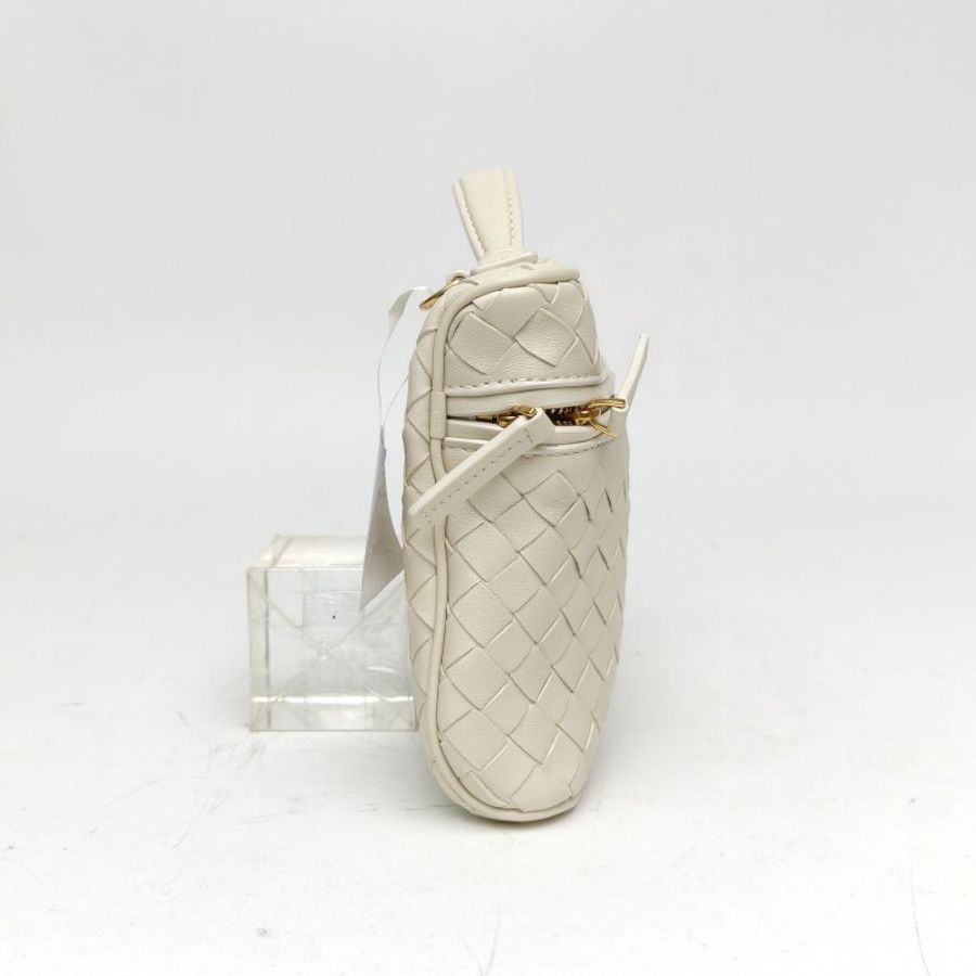 BOTTEGA VENETA 米白色牛皮Softvanity編織鏈條包肩背包-3