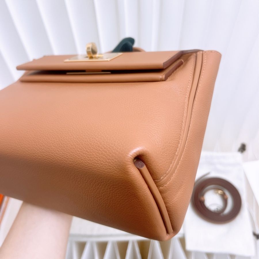 全新 Hermes mini 2424 金棕金釦 B刻-4
