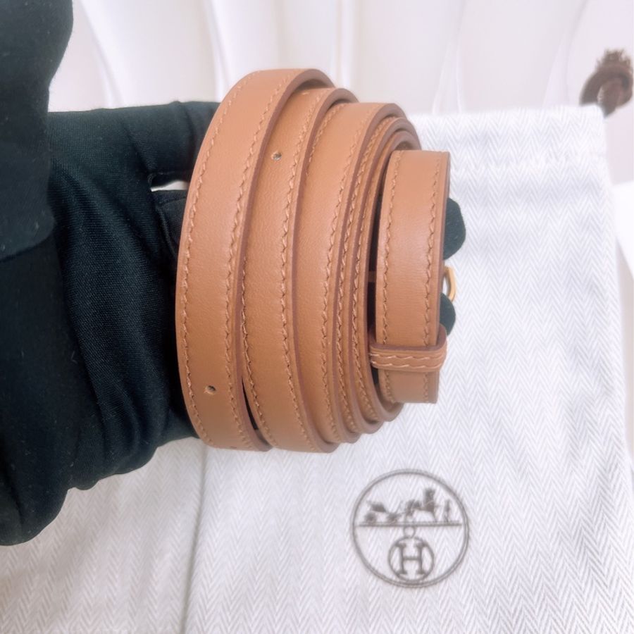 全新 Hermes mini 2424 金棕金釦 B刻-9