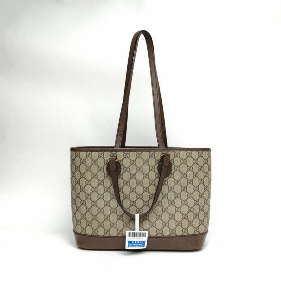GUCCI 老花PVC金扣OphidiaGG徽標Tote托特包小號肩背包-2
