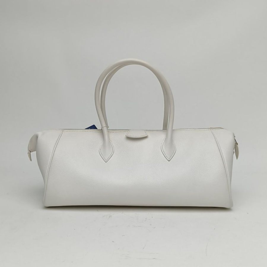 HERMES 白色Epsom皮框K銀扣Bombay35肩背包-0